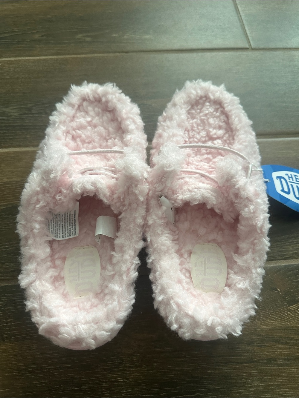 HEYDUDE Wendy Slipper Light Pink Faux Fur Fuzzy Slip On Shoes Mule Moccasin Mule - Picture 2 of 10